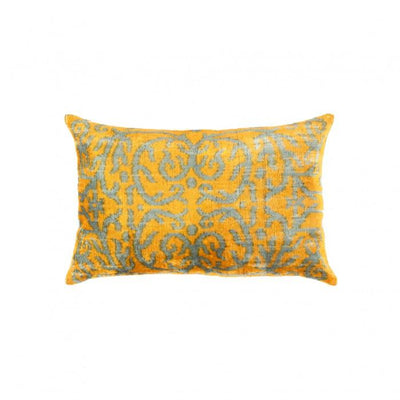 Turkish Gold Gray Velvet Pillow | Gray and Gold Throw Pillow| Canvello