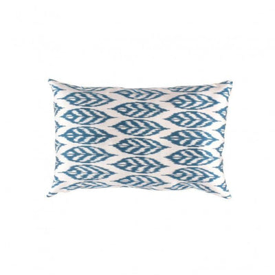 Luxurious Blue Silk Ikat Cushion | Turkish Pillow Blue Silk | Canvello