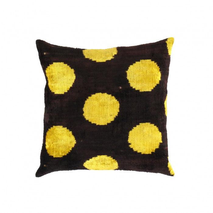 Black and Yellow Silk Pillow | Black Yellow Pillow | Canvello