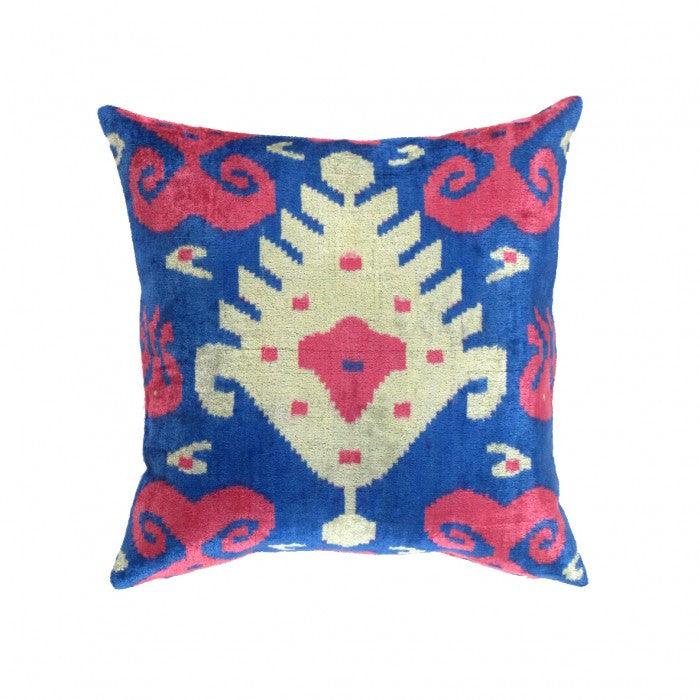 Turkish Pink Purple Silk Ikat Pillow | Silk Ikat Pillow | Canvello
