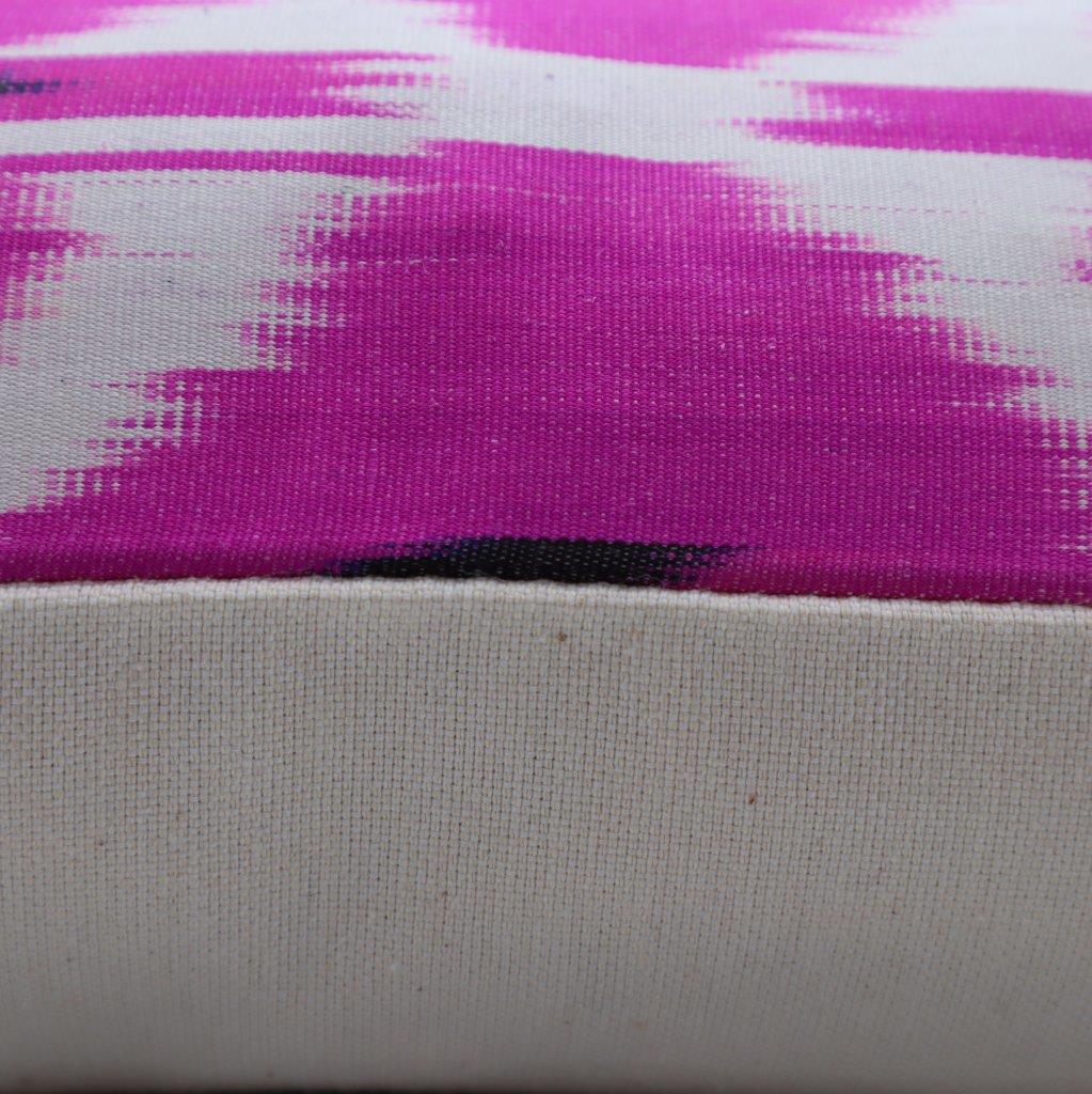 Canvello Turkish Ikat Pink Silk Pillow - 16"X16" - Canvello