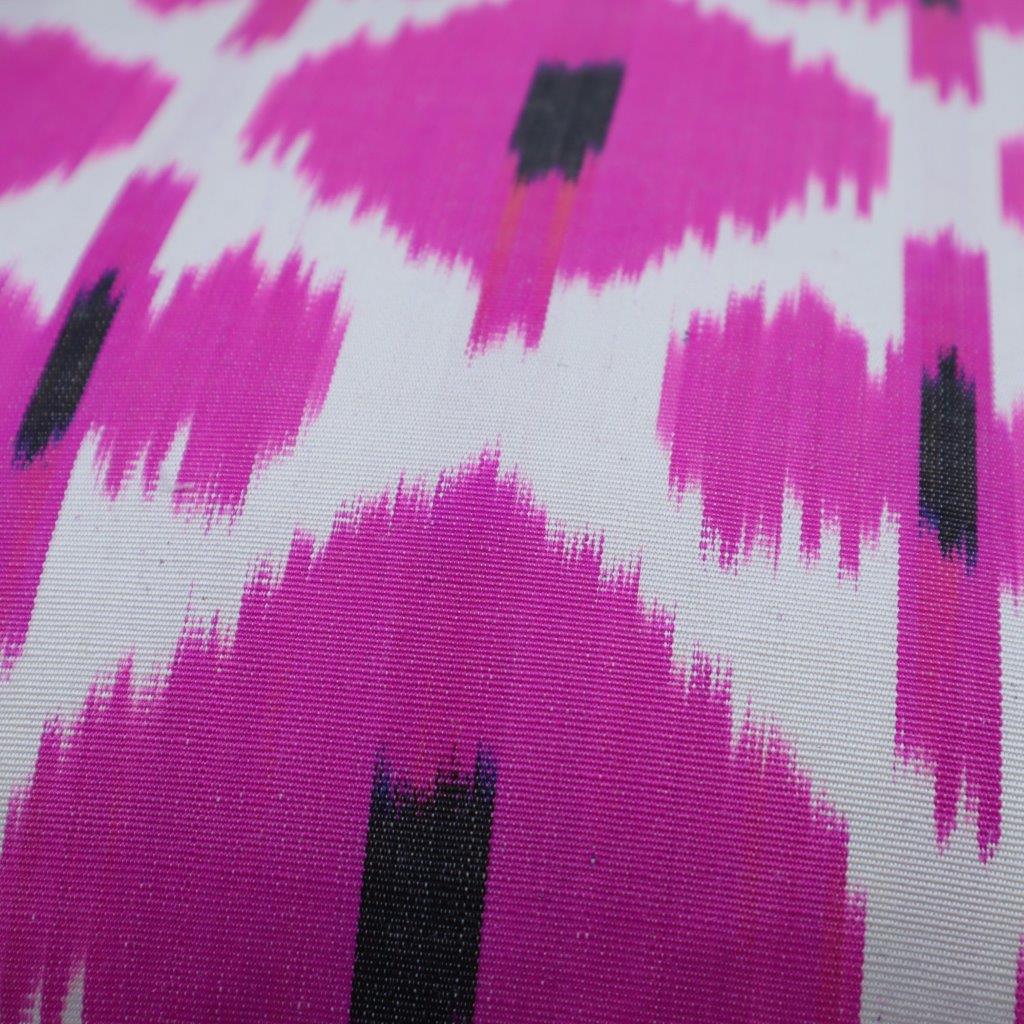 Canvello Turkish Ikat Pink Silk Pillow - 16"X16" - Canvello