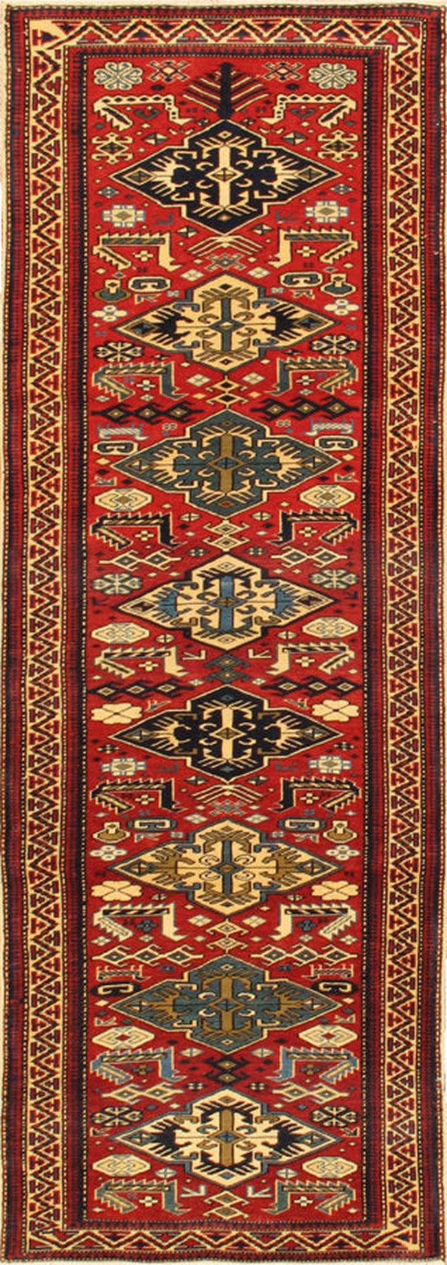 Canvello Turkish Kazak Hand - Knotted Lamb's Wool Runner, 2'6" X 6'8", Red - Canvello