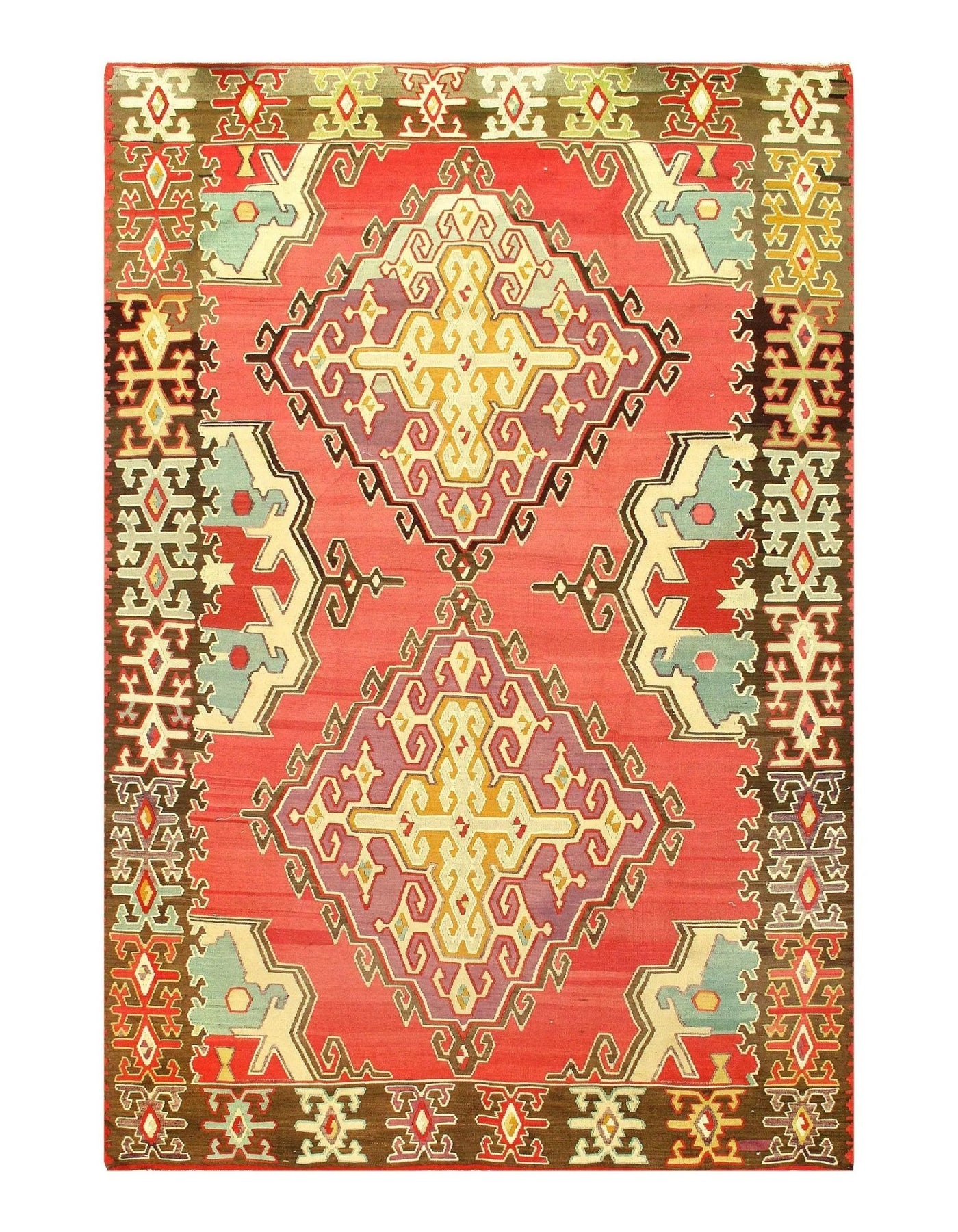 Canvello Turkish Kilim Wool Rug - 6′9" × 10′1" - Canvello