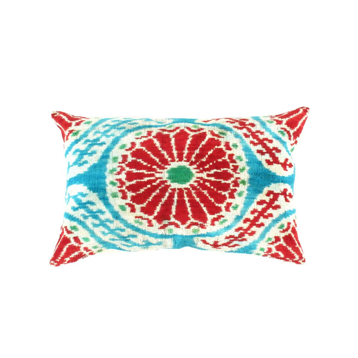 Canvello Turkish Multi color Silk Ikat pillow - 16" X 24" - Canvello