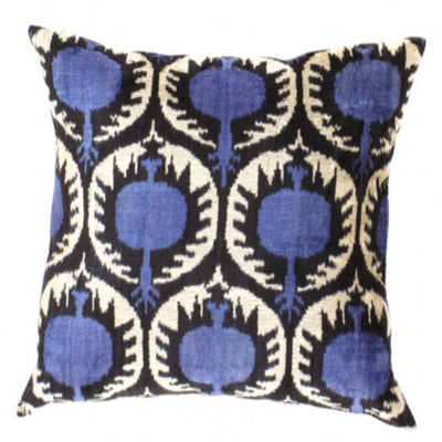 Canvello Turkish Multi Colors Velvet Silk IKAT Pillow - 24'' X 24" - Canvello