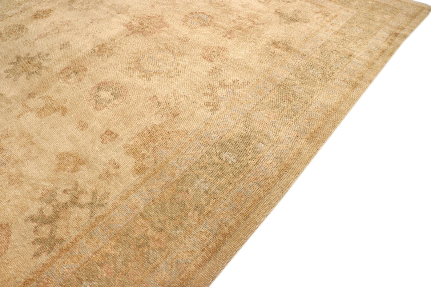 Canvello Turkish Oushak Hand-Knotted Lamb's Wool Area Rug- 7'11" X 10'