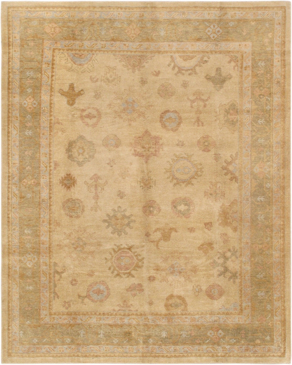 Canvello Turkish Oushak Hand-Knotted Lamb's Wool Area Rug- 7'11" X 10'