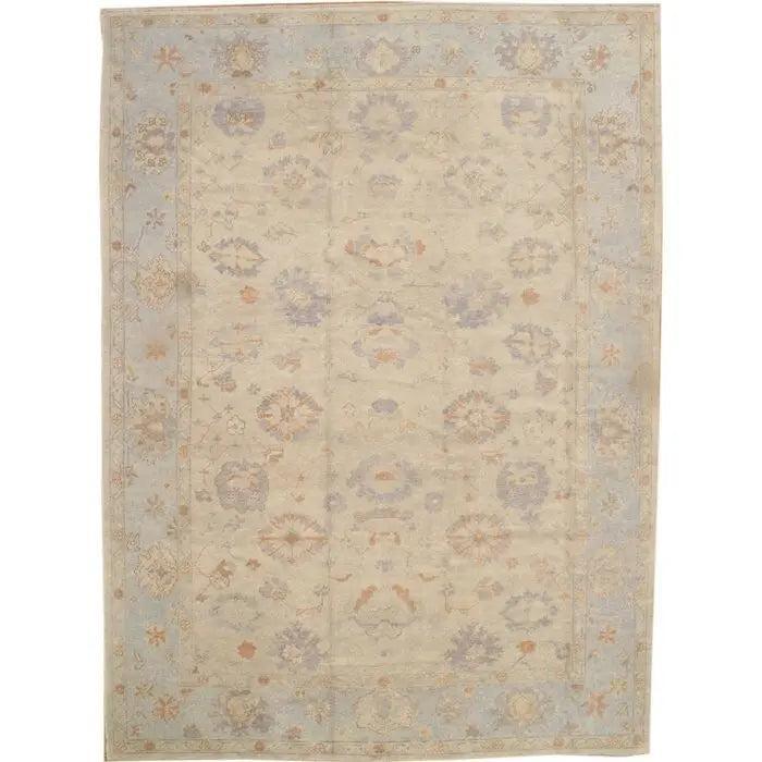 Canvello Turkish Oushak Hand - Knotted Wool Ivory Area Rug - 10' x 13' - Canvello