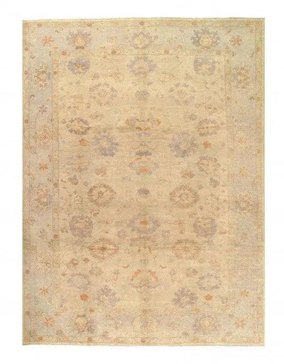 Canvello Turkish Oushak Hand - Knotted Wool Ivory Area Rug - 10' x 13' - Canvello