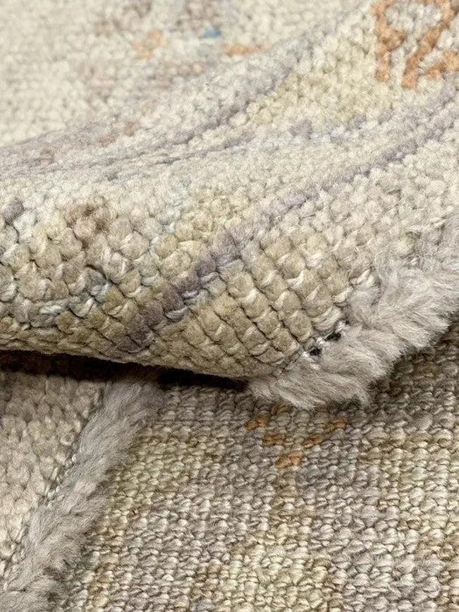 Turkish Oushak Hand-Knotted Wool Ivory Area Rug - 10' x 13'