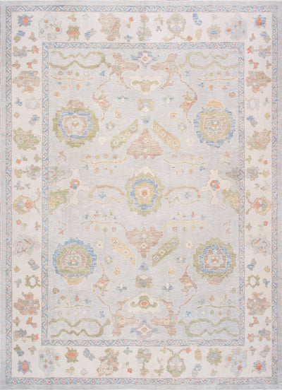 Canvello Turkish Oushak Hand - Knotted Wool L. Blue Area Rug - 9'1'' X 12'7'' - Canvello