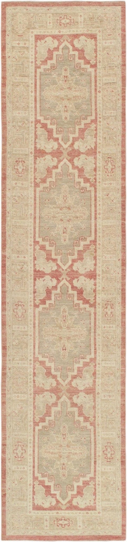 Canvello Turkish Oushak Hand - Knotted Wool Runner - 2'11" X 12'9" - Canvello