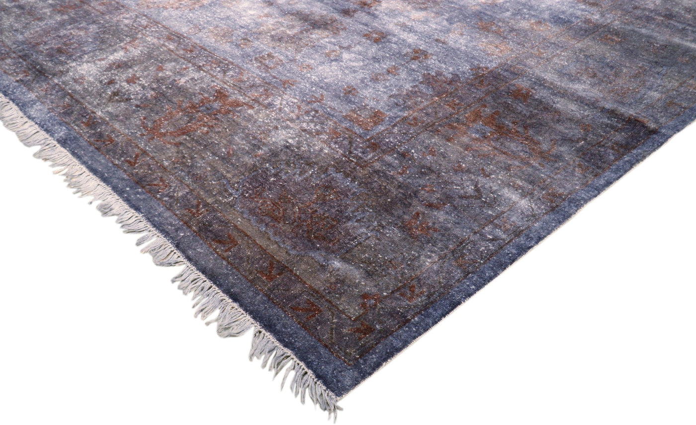 Canvello Turkish Overdye Hand-Knotted Lamb's Wool Area Rug-11'11" X 12'4"