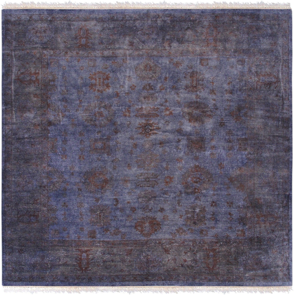 Canvello Turkish Overdye Hand-Knotted Lamb's Wool Area Rug-11'11" X 12'4"