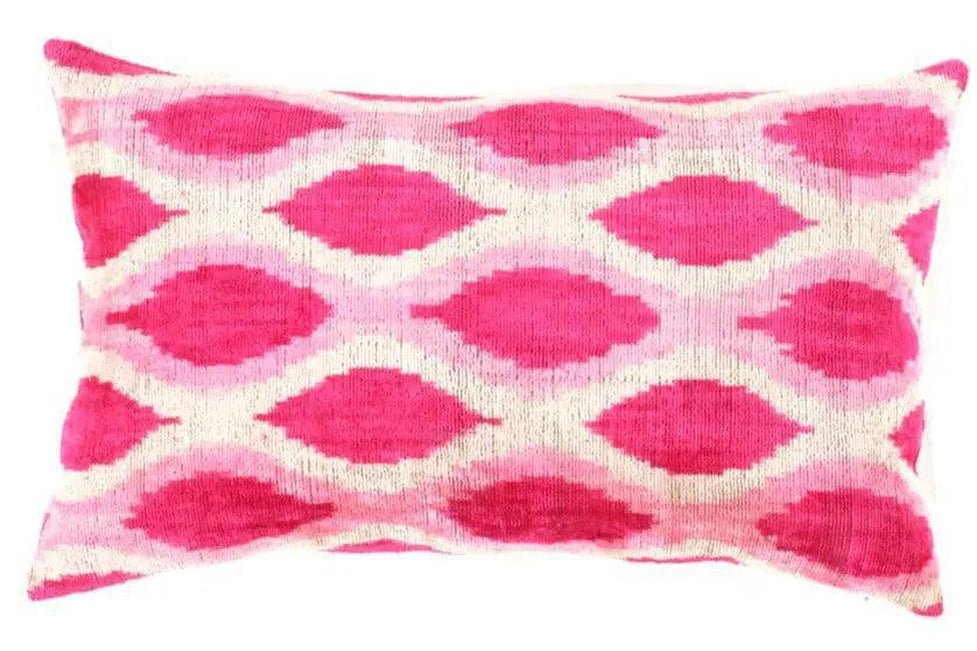 Canvello Turkish Rose Silk IKAT Pillows - TI 40 - Canvello