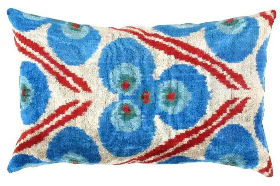 Canvello Turkish Silk Blue Floral Throw Pillows - TI23 - Canvello