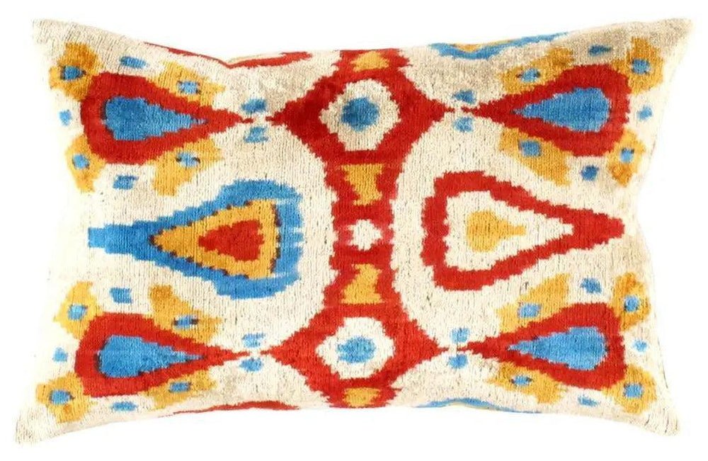 Canvello Turkish Silk Ikat Red Throw Pillows - TI21 - Canvello