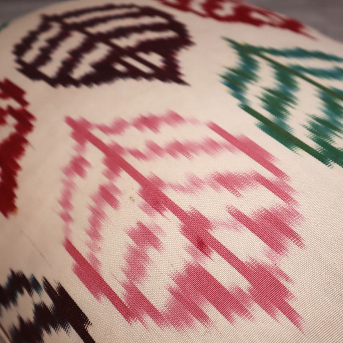 Canvello Turkish Silk Ikat White Throw Pillow - TI 28 - Canvello