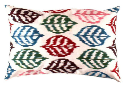 Canvello Turkish Silk Ikat White Throw Pillow - TI 28