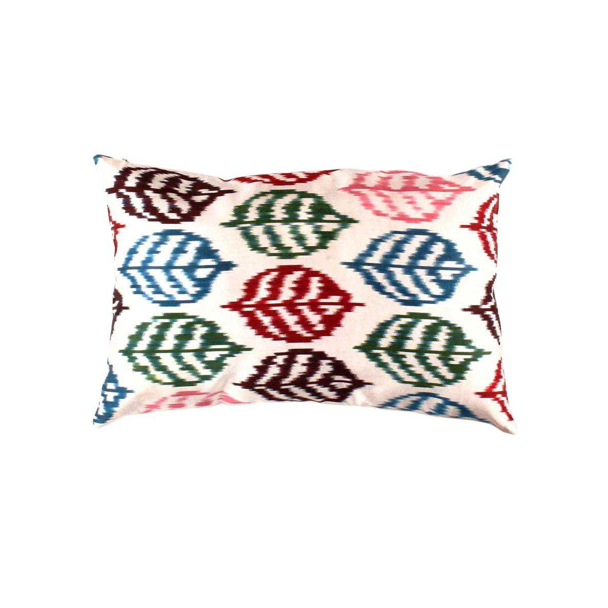 Canvello Turkish Silk Ikat White Throw Pillows - TI 7 - Canvello