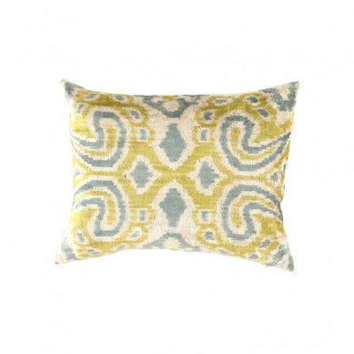 Canvello White and Blue Pillow | Blue and White Ikat Pillow | Canvello