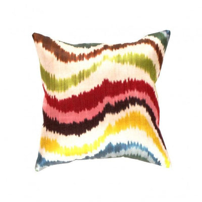 Canvello Turkish white Silk IKAT Pillow - 16" X 16" - Canvello