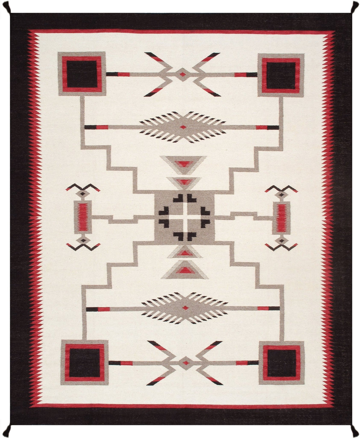 Alfombra de lana kazaka caucásica antigua del siglo XVIII para sala de estar - 3'7'' X 7'5''