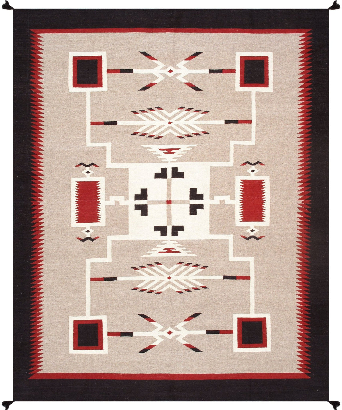 Alfombra de lana kazaka caucásica antigua del siglo XVIII para sala de estar - 3'7'' X 7'5''