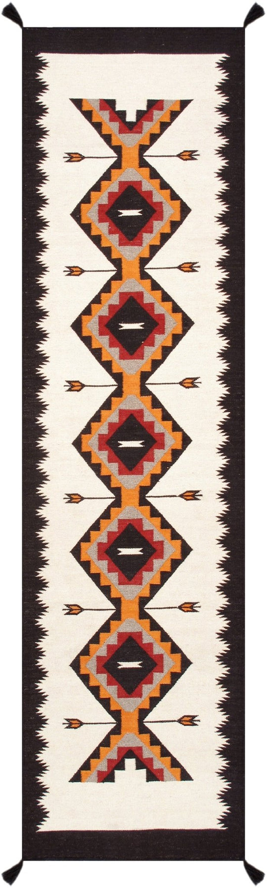 Canvello Tuscany Reversible Wool Ivory Area Rug- 2'6'' X 9'9''