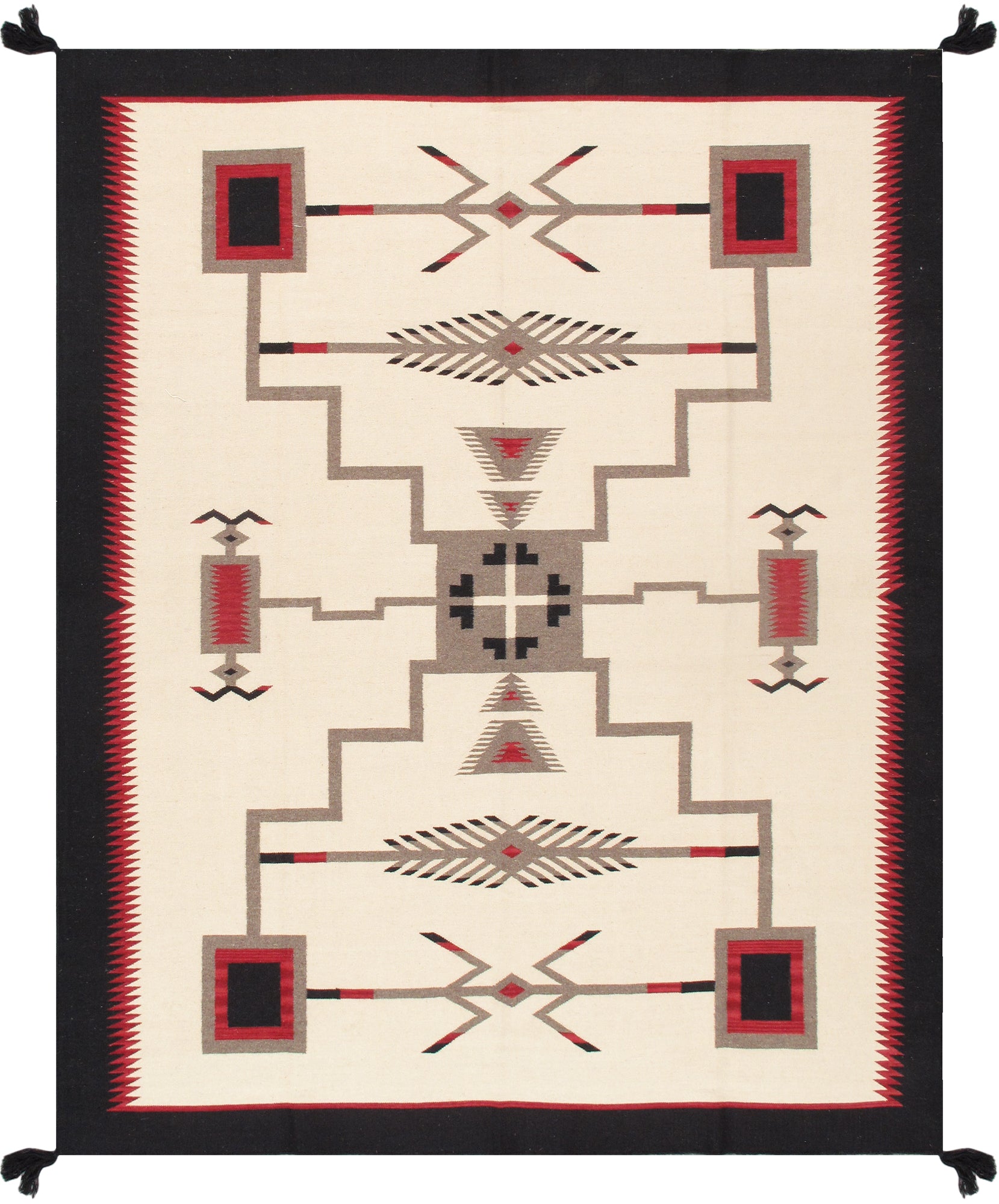 Canvello Tuscany Reversible Wool Ivory Area Rug- 9'1'' X 11' 9''