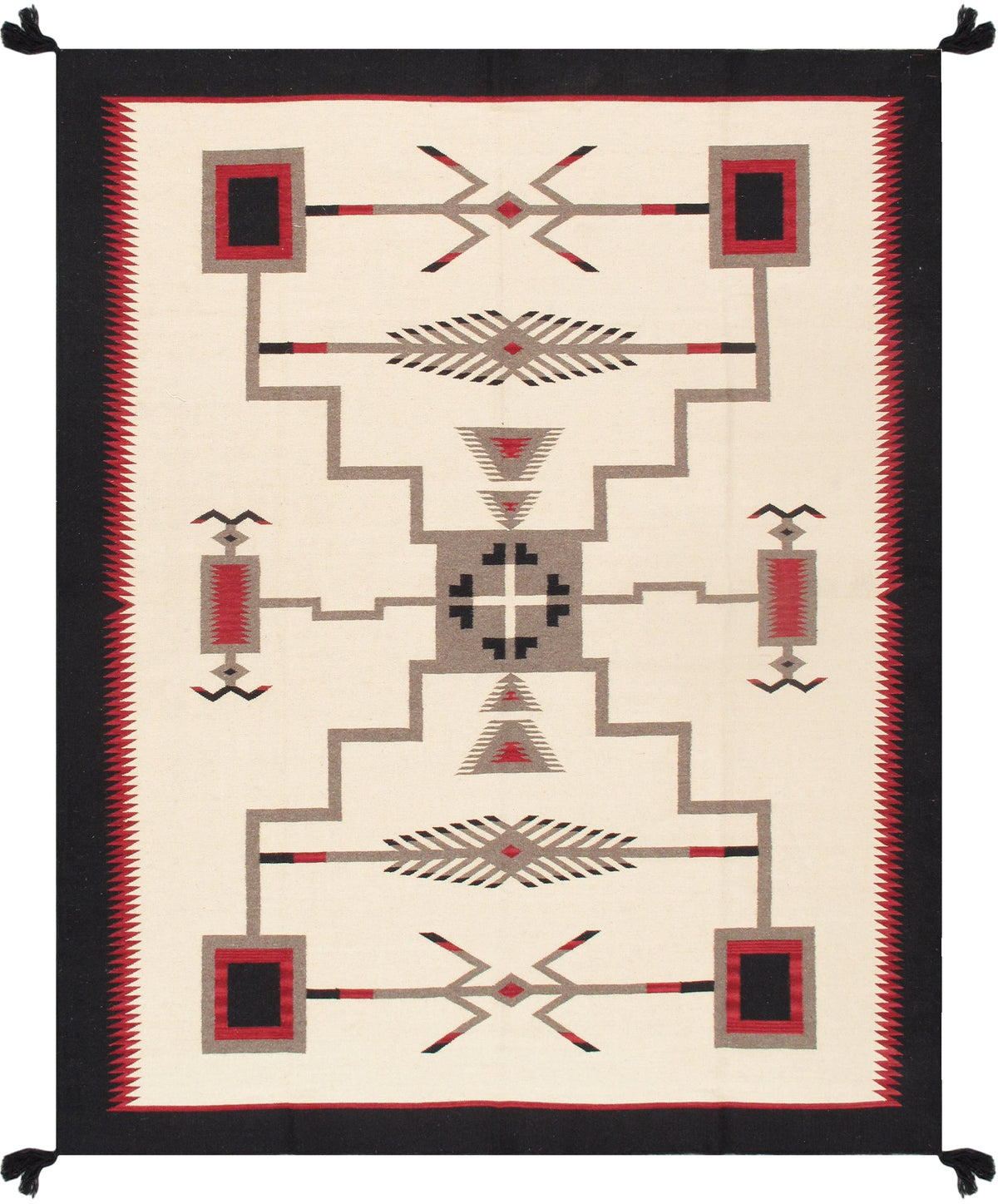 Canvello Tuscany Reversible Wool Ivory Area Rug- 9'1'' X 11' 9''