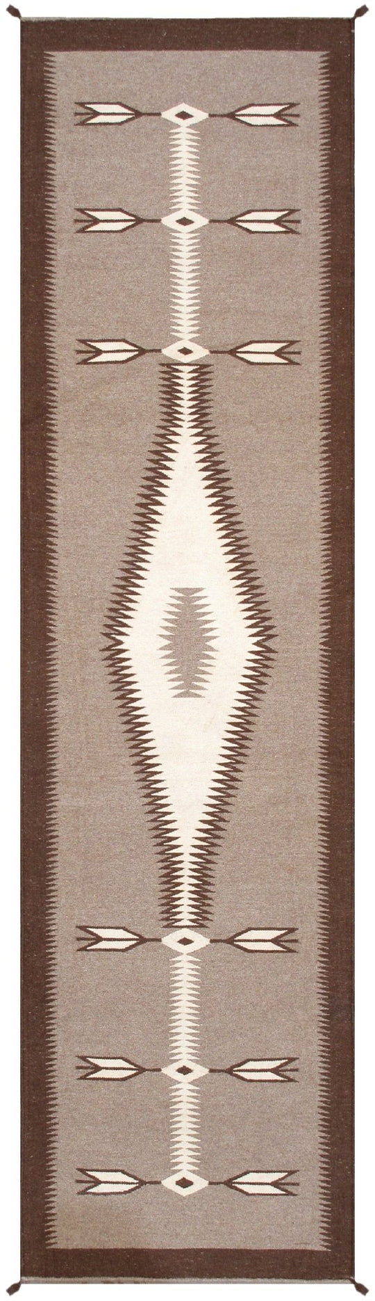 Canvello Tuscany Reversible Wool Mocha Area Rug- 2'7'' X 10'