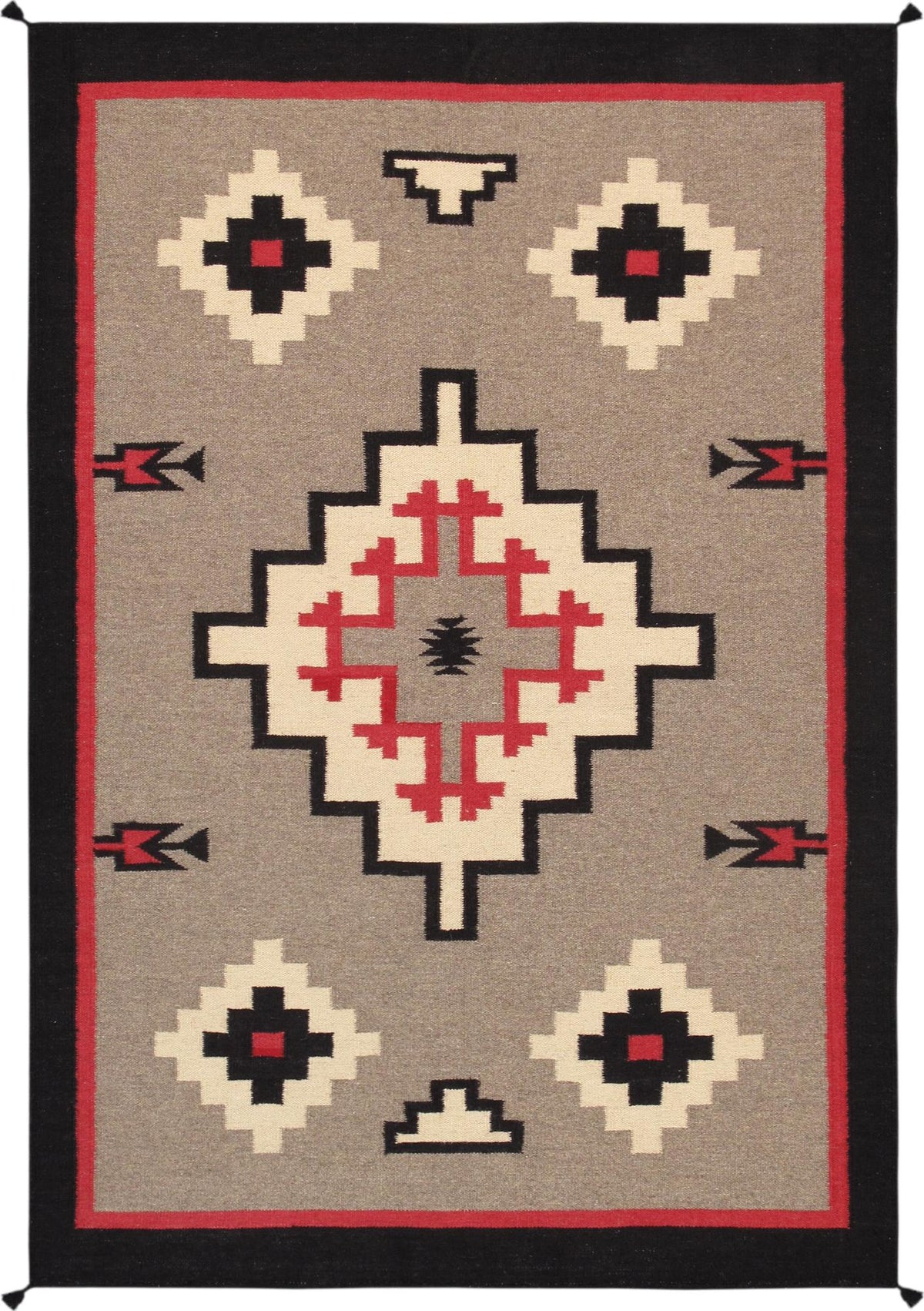Alfombra de lana kazaka caucásica antigua del siglo XVIII para sala de estar - 3'7'' X 7'5''