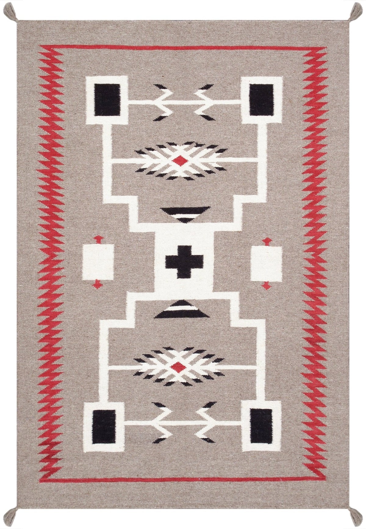 Alfombra de lana kazaka caucásica antigua del siglo XVIII para sala de estar - 3'7'' X 7'5''