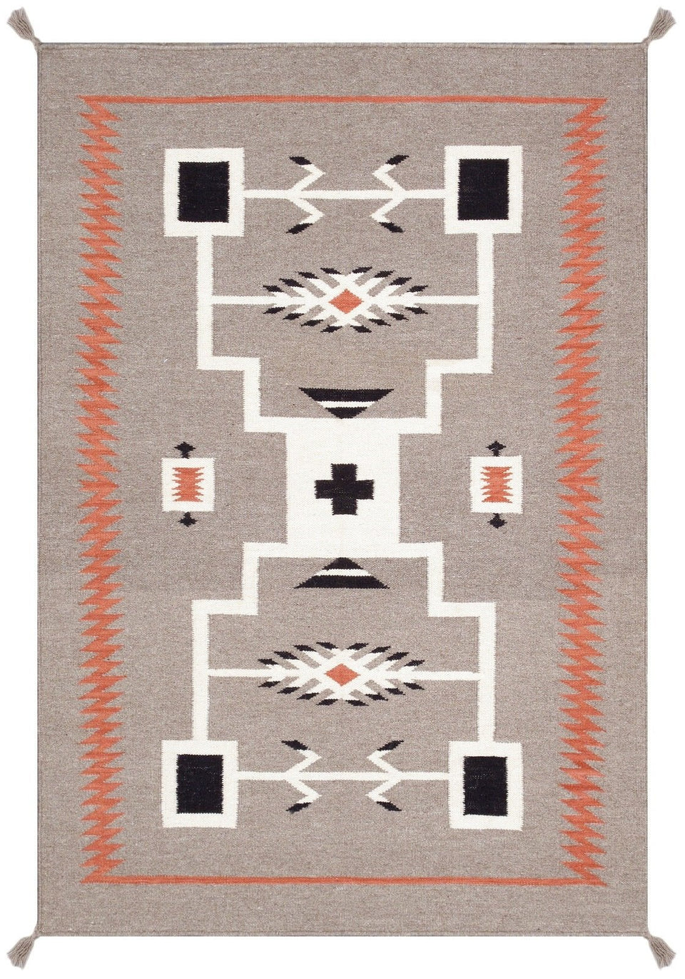 Alfombra de lana kazaka caucásica antigua del siglo XVIII para sala de estar - 3'7'' X 7'5''