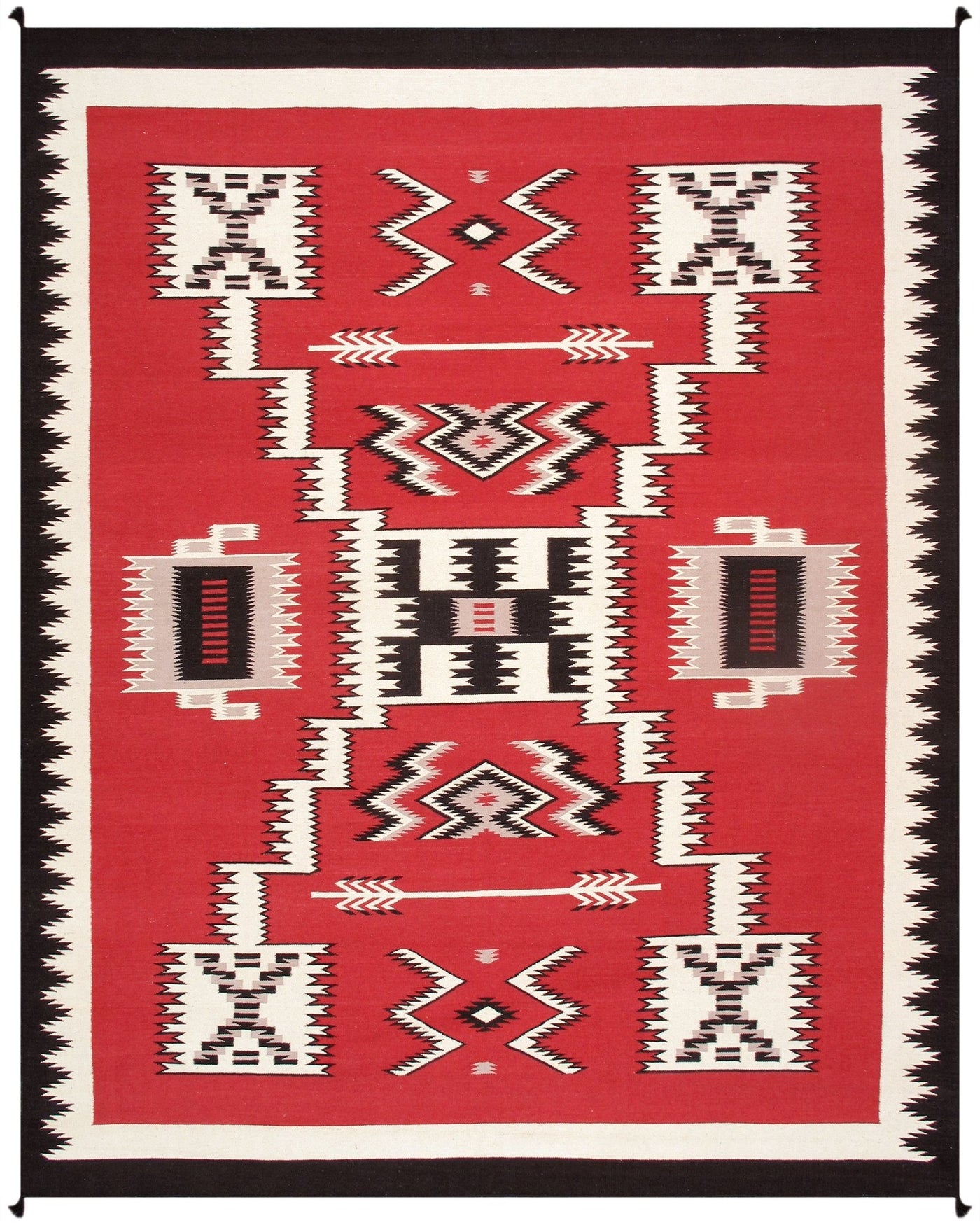 Canvello Tuscany Reversible Wool Red Area Rug - 10'2'' X 12'8'' - Canvello