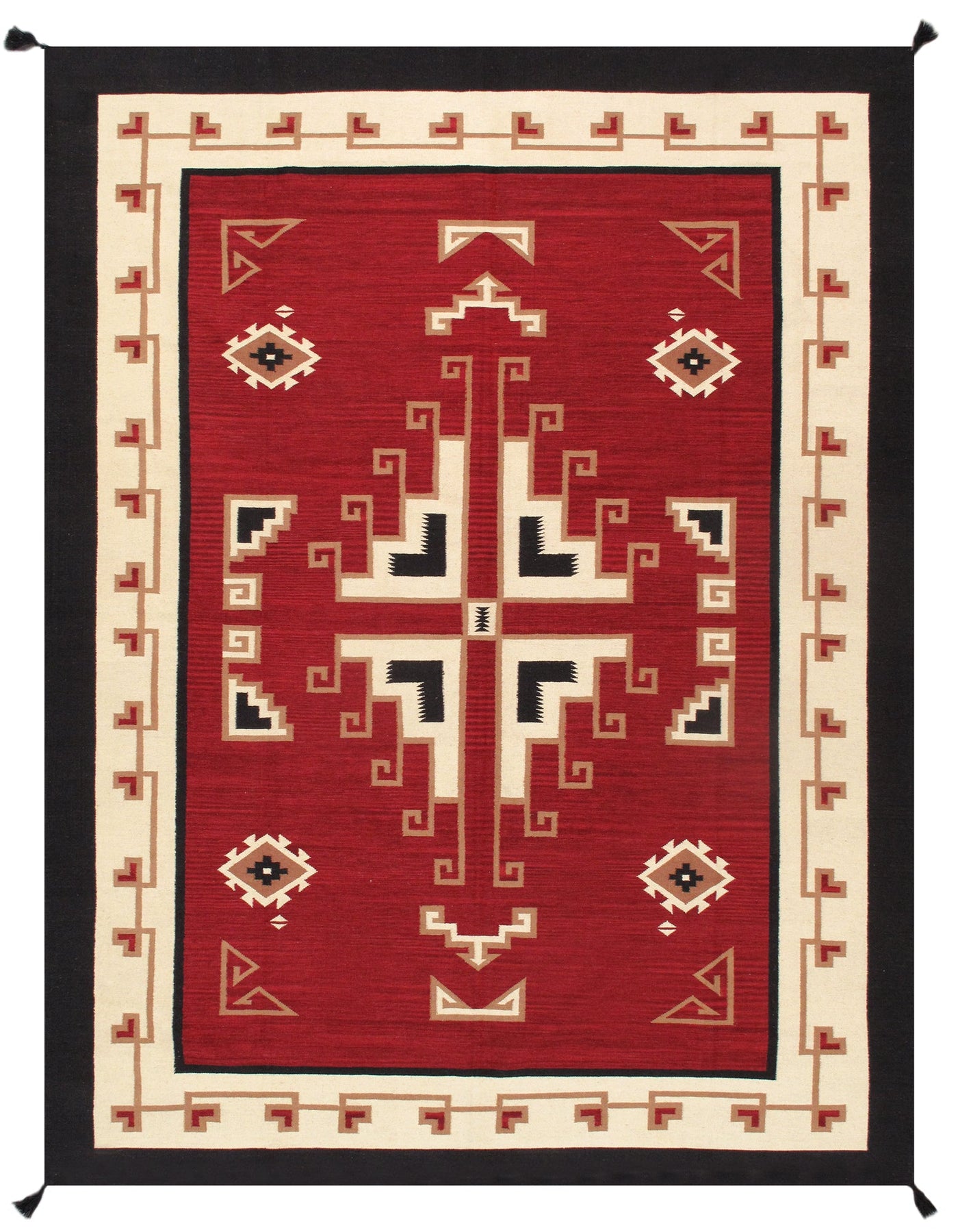 Canvello Tuscany Reversible Wool Red Area Rug - 9'1'' X 11'11'' - Canvello