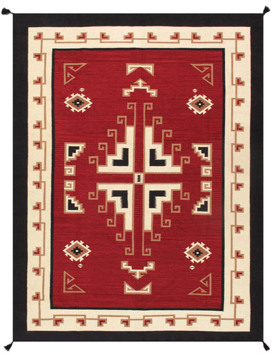 Canvello Tuscany Reversible Wool Red Area Rug - 9'1'' X 11'11'' - Canvello