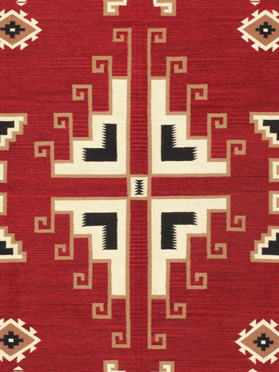 Canvello Tuscany Reversible Wool Red Area Rug - 9'1'' X 11'11'' - Canvello