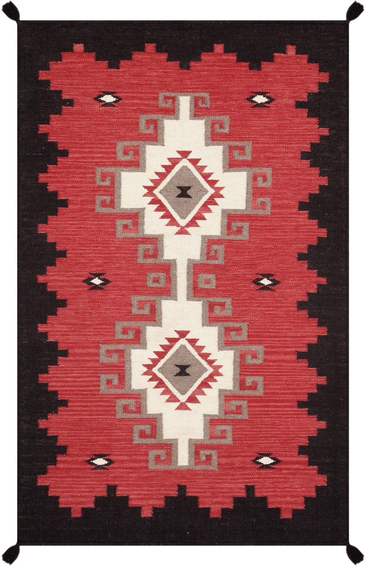 Alfombra de lana kazaka caucásica antigua del siglo XVIII para sala de estar - 3'7'' X 7'5''