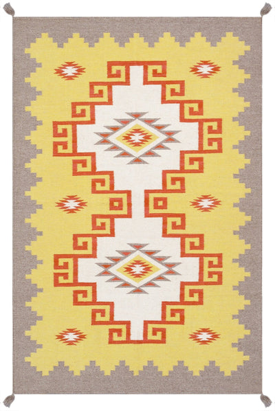 Canvello Tuscany Reversible Wool Yellow Area Rug - 3'11'' X 6' - Canvello