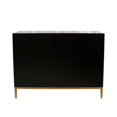 Canvello Twilight Black Cabinet, 2 Nature Print Doors with Bronze Metal Frame - Canvello