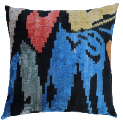 Canvello Velvet Abstract Square Pillow with Down Insert - 18x18 in - Canvello