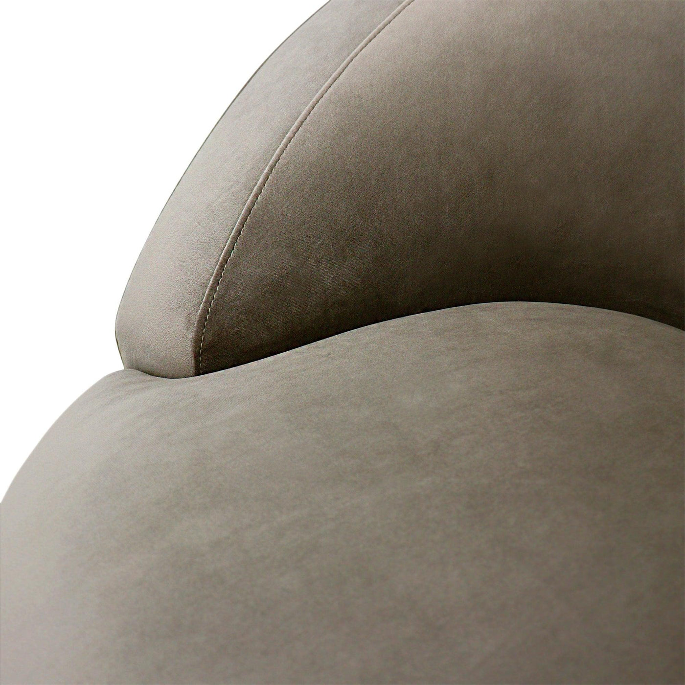 Canvello Velvet Mocha Color Upholstered Swivel Crescent Chair - Canvello