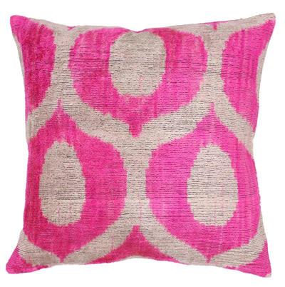 Canvello Velvet Pink And Gold Pillow | 16 x 16 in (40 x 40 cm)