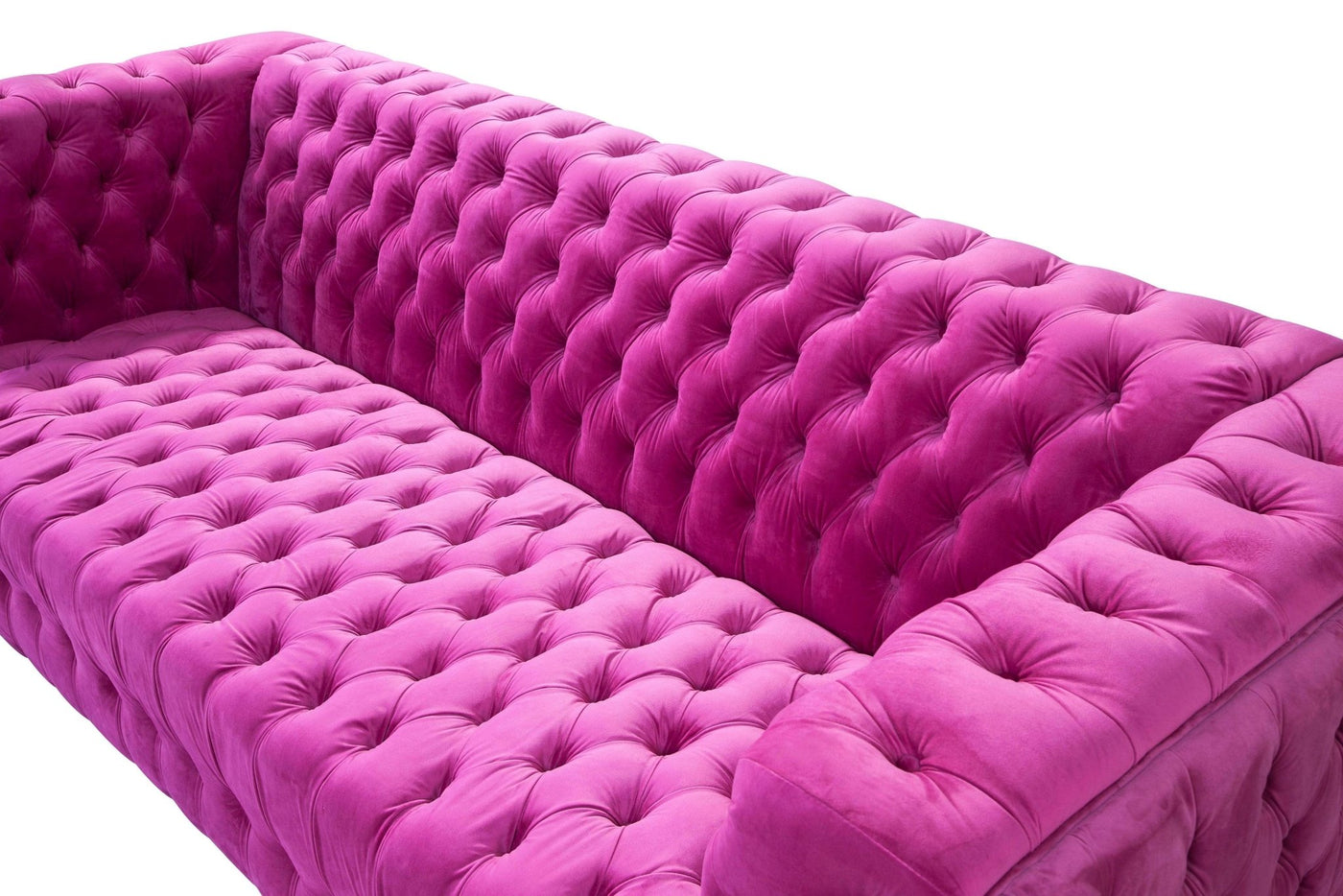 Canvello Velvet Tufted Sofa (pinkish - purplish - red) - Canvello