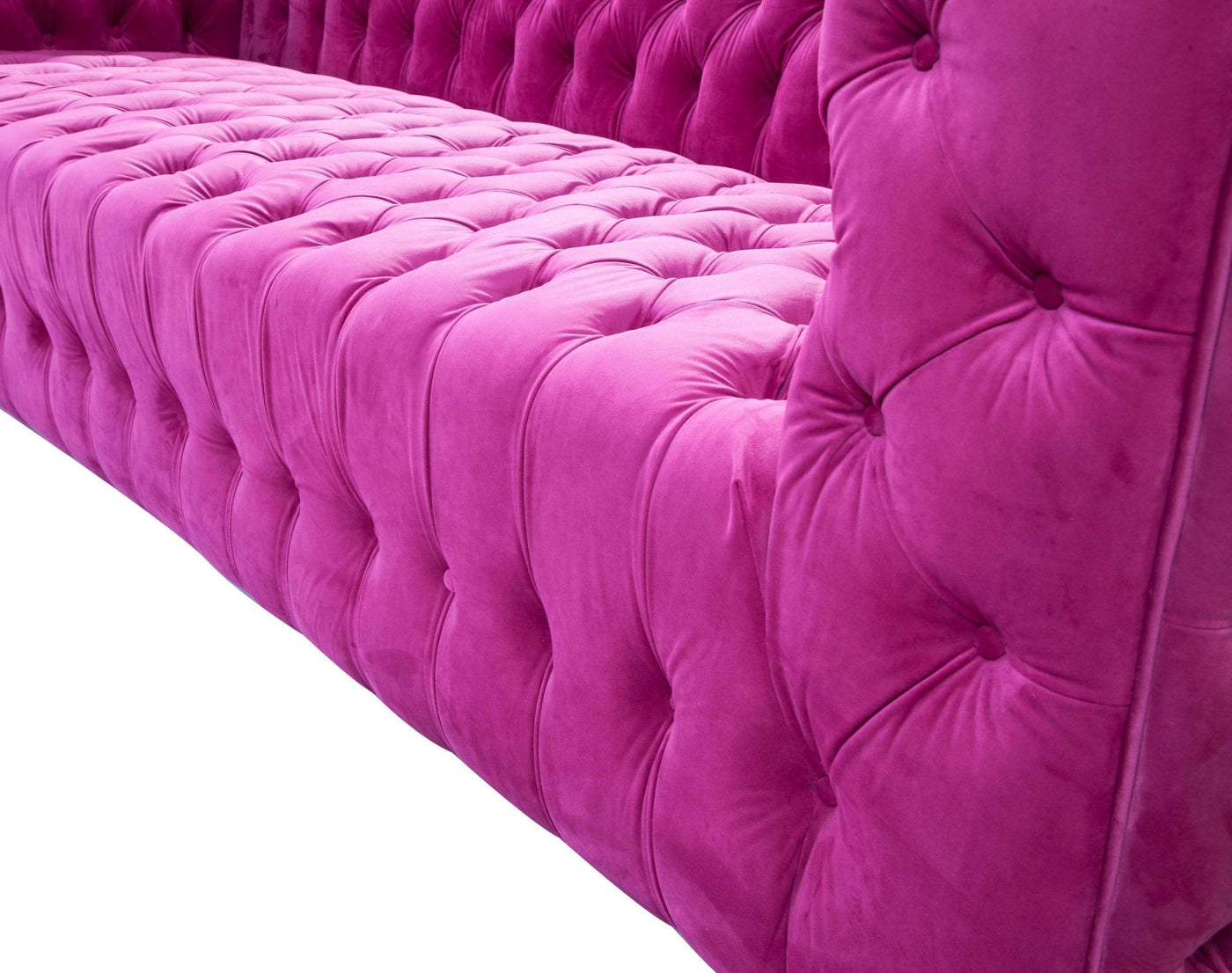 Canvello Velvet Tufted Sofa (pinkish - purplish - red) - Canvello