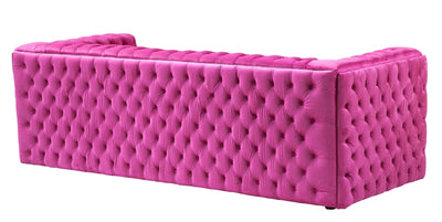 Canvello Velvet Tufted Sofa (pinkish - purplish - red) - Canvello