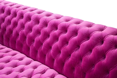 Canvello Velvet Tufted Sofa (pinkish - purplish - red) - Canvello